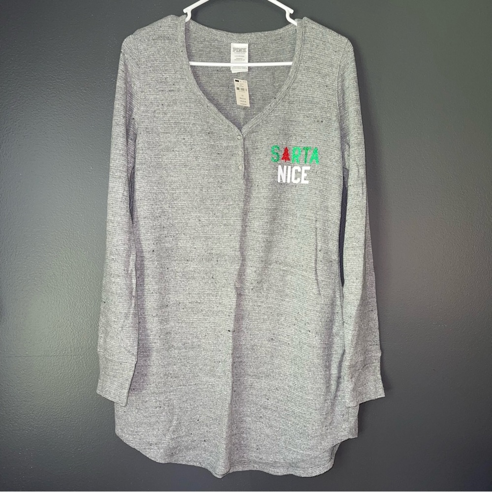 Victoria's Secret VS PINK Thermal Christmas Pajama Sleep Shirt